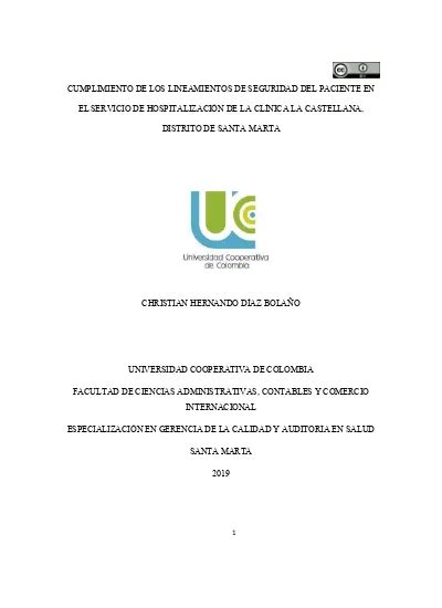 Cumplimiento De Los Lineamientos De Seguridad Del Paciente En El