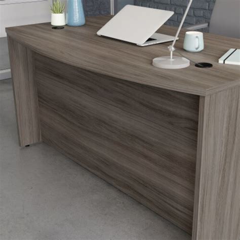 Sauder Affirm Bowfront Executive Desk In Hudson Elm Frys Food