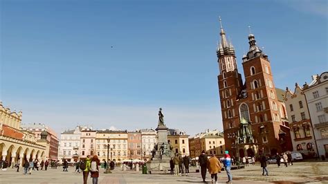 Krakow Poland 2023 Tourist Sightseeing Visit Main Krakow Square