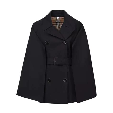 Burberry Double Breasted Trench Coat Black