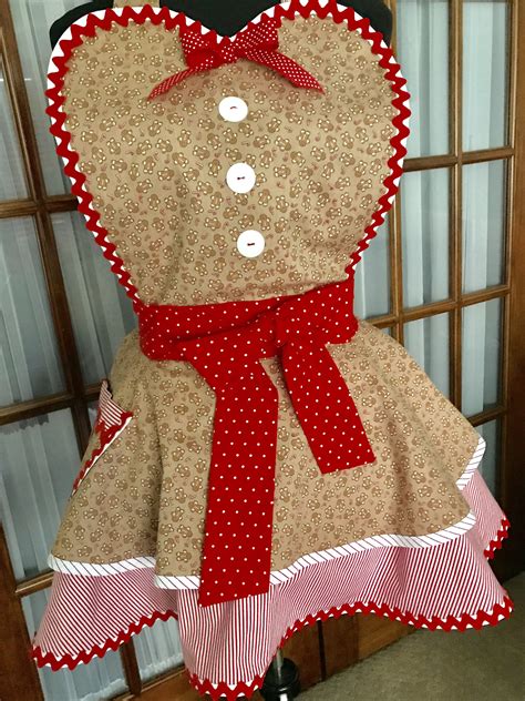 Gingerbread Apron Gingerbread Man Apron Gingerbread Christmas Etsy