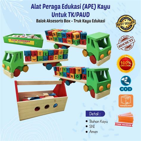 Jual Mainan Edukasi Balok Kayu Alat Peraga Edukasi Anak Mainan Peraga