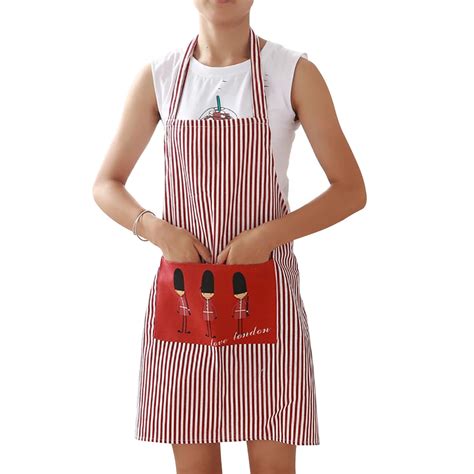 Fashion Stripe Tower Soldiers Pattern Pocket Apron For Women Men