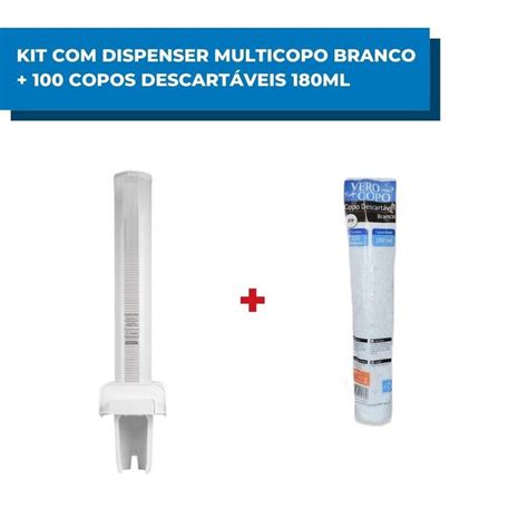 Dispenser Poupador Multicopo Branco Pacote Copo 180ml Nobre Porta