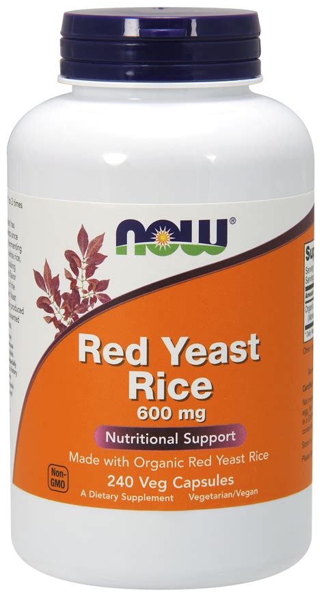 NOW Supplements Red Yeast Rice 600 Mg Made With Organic Red Yeast