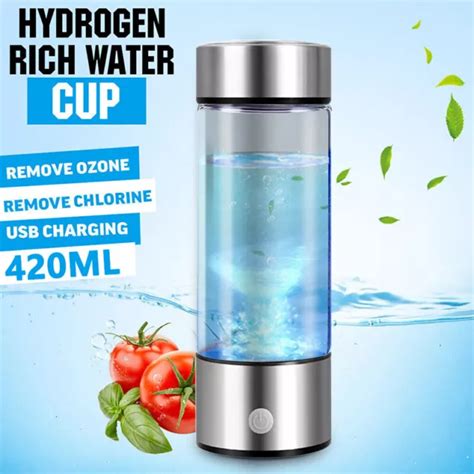 420ML PORTABLE HYDROGEN Rich Alkaline Water Ionizer Generator Bottle