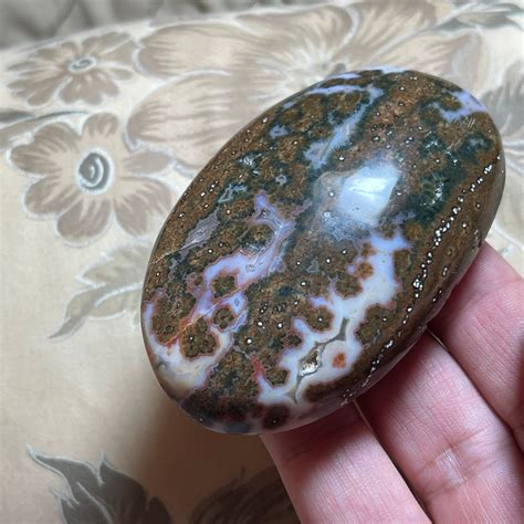 Ocean Jasper Polished Palm Stone Oj Palm Stone Collectible Gemstone