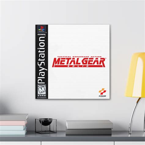 Metal Gear Solid Playstation 1 Cover Art Canvas Wall Mount 20x20 in ...