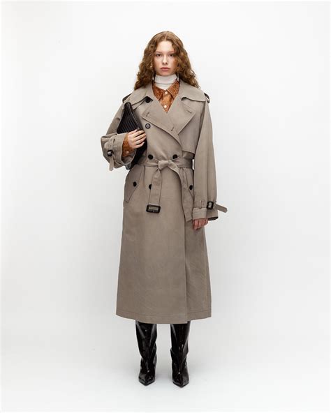 Acacia Dyed Cotton Silk Trench Coat Umber Postpast