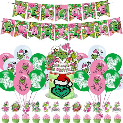 Amazon.com: Whoville Christmas Decorations,Welcome to Whoville Christmas Party Supply Set with 1 ...