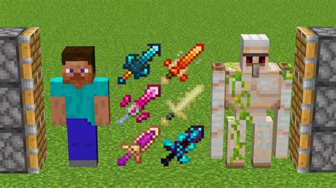 X1000 Minecraft Swords And STEVE And X100 Iron Golems Combined In