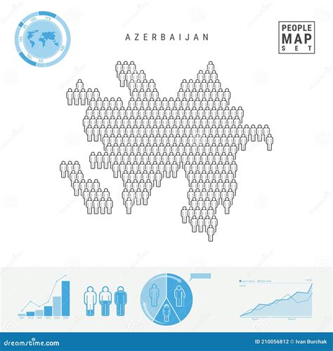 Azerbaijan People Icon Map. Stylized Vector Silhouette of Azerbaijan ...