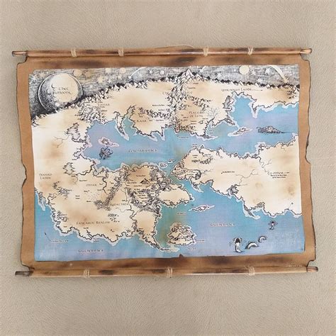 Hp Lovecraft Map Of The Dreamlands Handmade Scroll Fantasy World Map