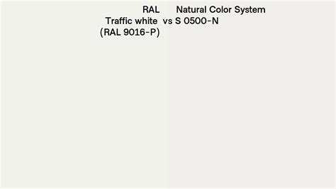 Ral Traffic White Ral 9016 P Vs Natural Color System S 0500 N Side By