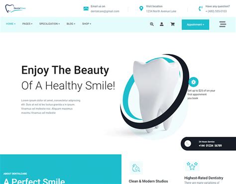 Dental Website Design on Behance