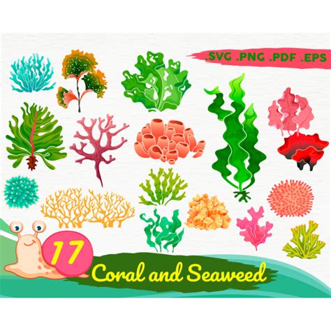 Coral Svg Seaweed Svg Under The Sea Svg Under The Sea Plants Svg Sea