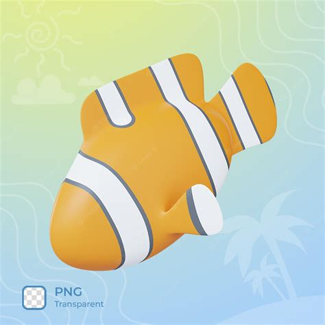 Premium Psd Fish 3d Illustration Render Icon Summer Theme Object