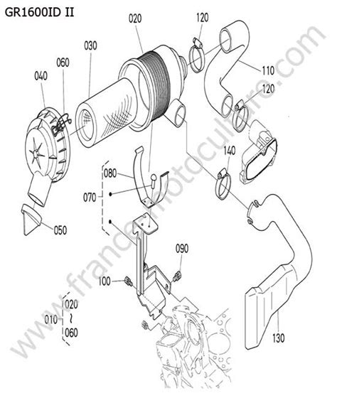 Vue éclatée Et Pièces Détachées Filtre A Air Pour Gr1600id Ii Kubota