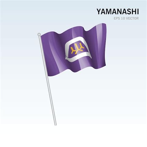 Ondeando La Bandera De Las Prefecturas De Yamanashi De Jap N Aislado