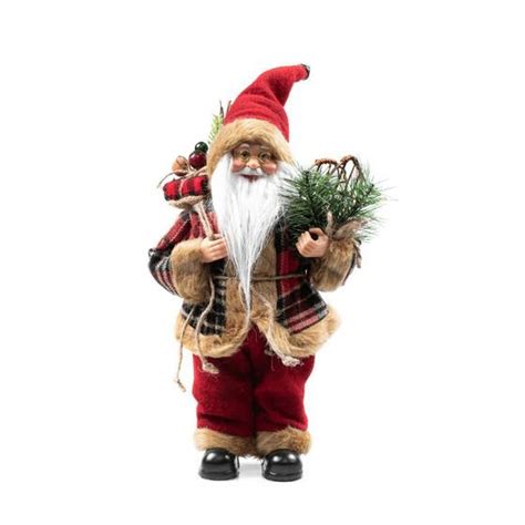 Papai Noel Decoracao Natalina Boneco Enfeite De Natal Luxo Cm Xadrez