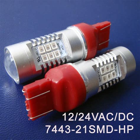 High Quality 12 24VAC DC 10W T20 7443 W21 5W Led Bulbs Car Led Brake