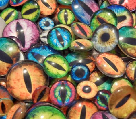 25 Assorted Glass Eyes Handmade Glass Cabochons Pick The Etsy