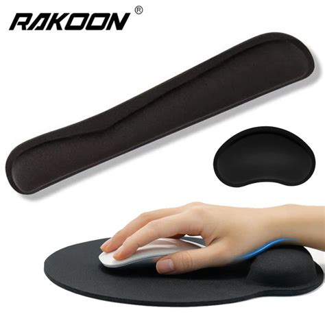 RAKOON Wrist Rest Mouse Pad Memory Foam Superfine Fibre Wrist Rest Pad ...