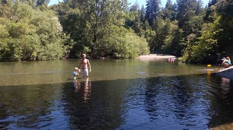 Max And Zoë Swimming In The Navarro River Up In Wine Country Northern