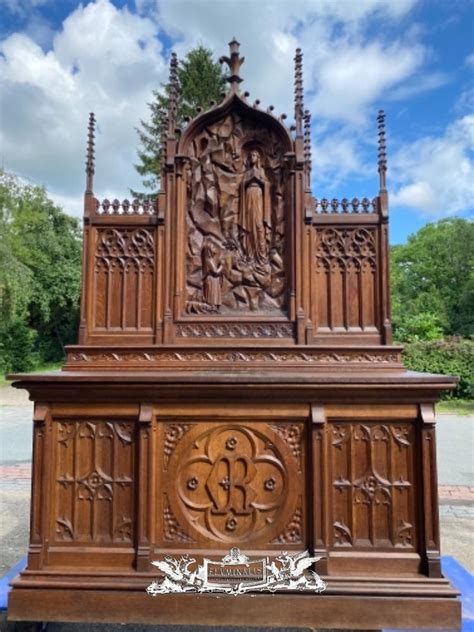 Gothic Style Altar Our Lady Of Lourdes Antique Church Altars