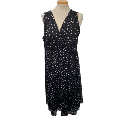 Black And White Polka Dot Dress S