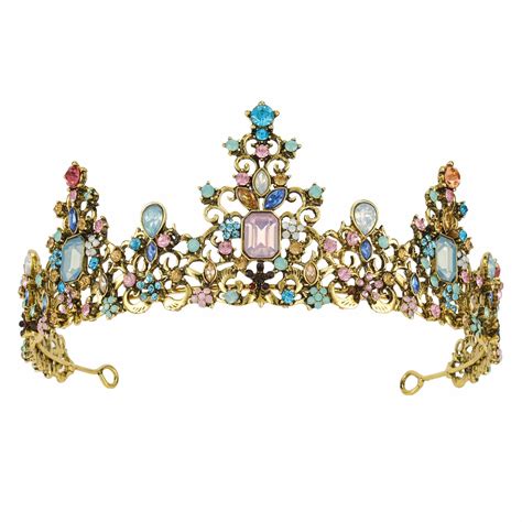 Didder Baroque Vintage Colorful Crystal Princess Tiaras For