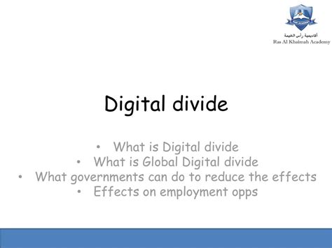 Digital Divide What Is Digital Divide What Is Global Digital Divide