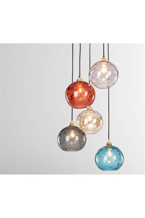 Ilaria Cluster Light Multi Coloured Glass Brass Pendant Lighting