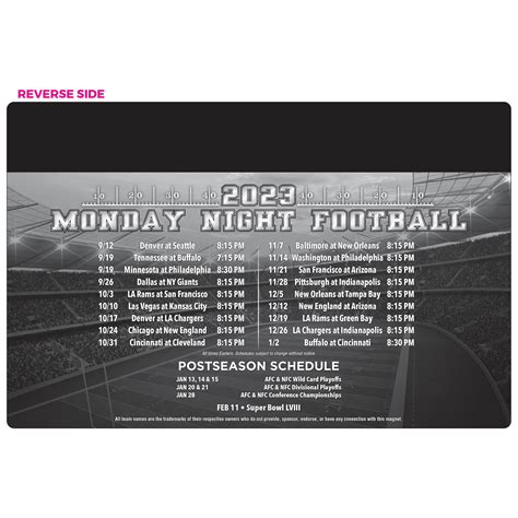 Football Schedule Magnetic Card Magnets Usa