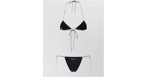 Oséree Stretch Nylon Bikini Triangle Top Adjustable Straps in White