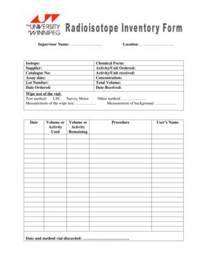 Fillable Online Uwinnipeg Inventory Form Inventory Uwinnipeg Fax