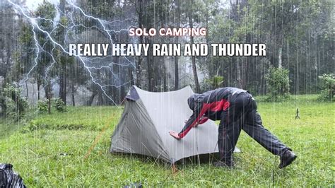 Solo Camping In Heavy Rain Relaxing Rain Sounds Asmr Youtube