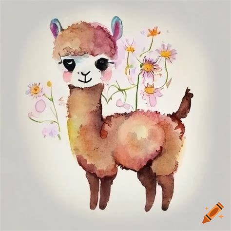 cute drawing of a llama on Craiyon