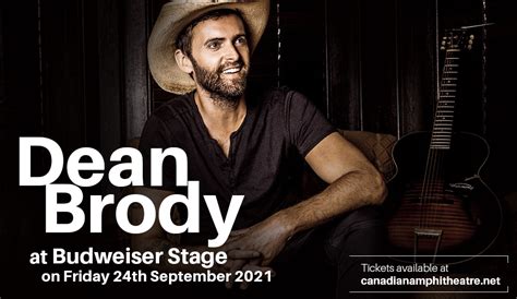 Dean Brody Tickets 24 September 2021 Budweiser Stage