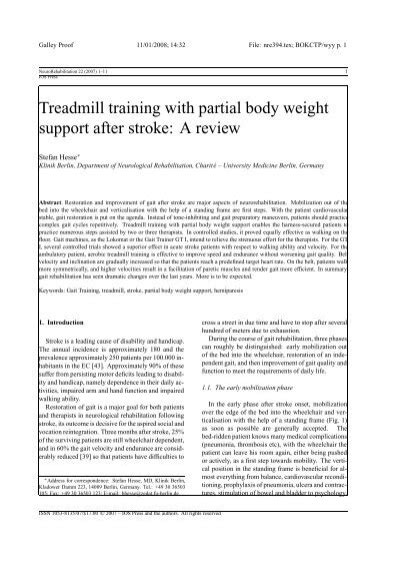 Treadmill Training With Partial Body Weight Support After Reha Stim