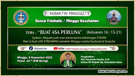 Kebaktin Minggu Kenca Trinitatis YouTube