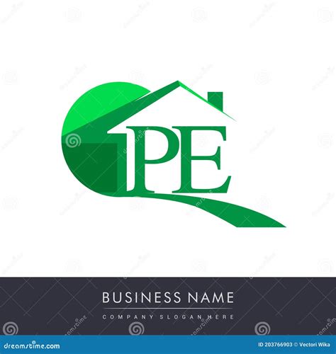 Initial Logo PE With House Icon Business Logo And Property Developer