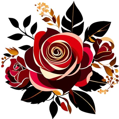 Premium Vector Hand Drawn Rose Silhouette