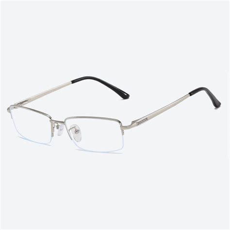 Handoer Unisex Semi Rim Rectangle Alloy Eyeglasses Fuzweb