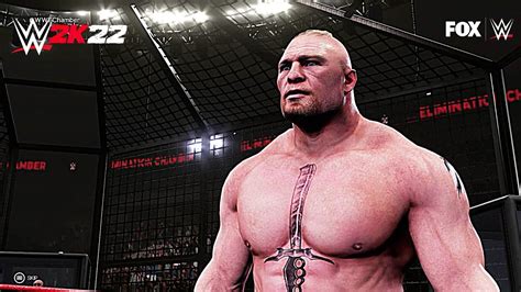 WWE 2K22 Brock Lesnar Elimination Chamber YouTube