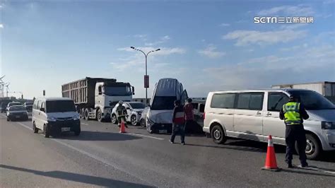 台61線6車追撞7輕傷 休旅車慘被「鏟起」畫面曝光 社會 三立新聞網 Setn