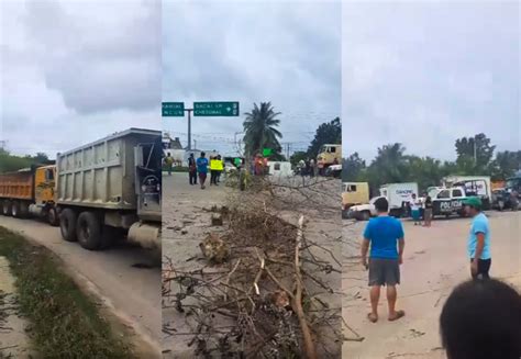 Comunidades de Bacalar bloquean la carretera Chetumal Cancún por falta