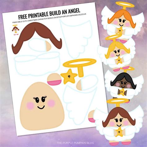 Free Printable Build A Paper Angel Template Christmas Papercraft