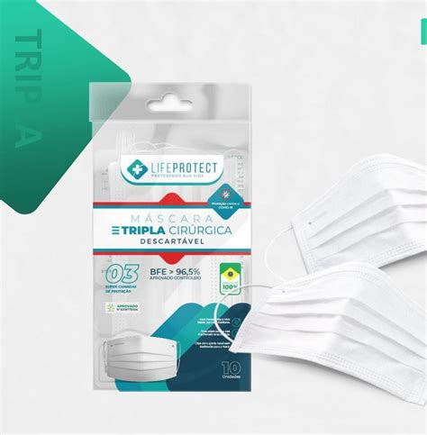 Kit 25 Pacotes de Máscaras Cirúrgicas Triplas Descartável C Anvisa