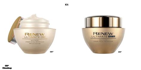 Kit 02 Dois Cremes Facial Antirrugas Renew Ultimate Dia E Noite